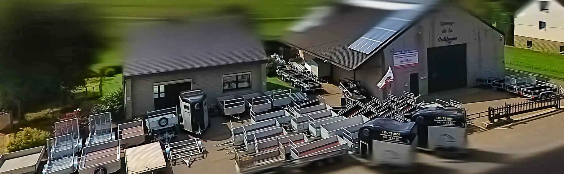 Remorque californie Bastogne vue  de l'étendue de notre stock